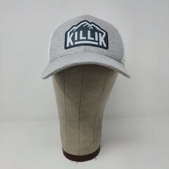 RARE SAMPLE Killik Snapback Mesh Back Hat Embroidered Logo Spell Out Gray White - Picture 2 of 10